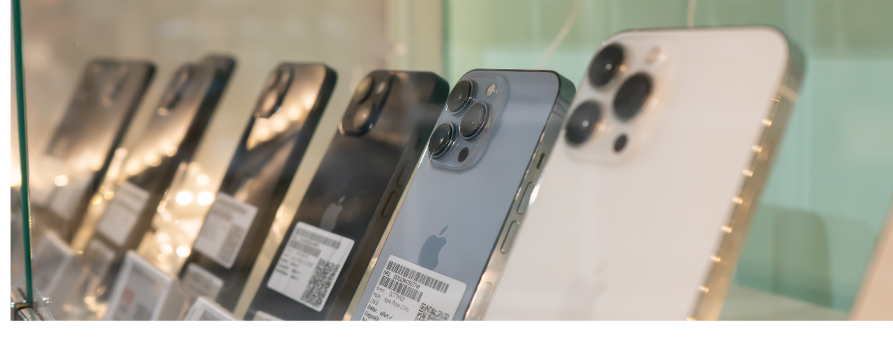 iPhones på række